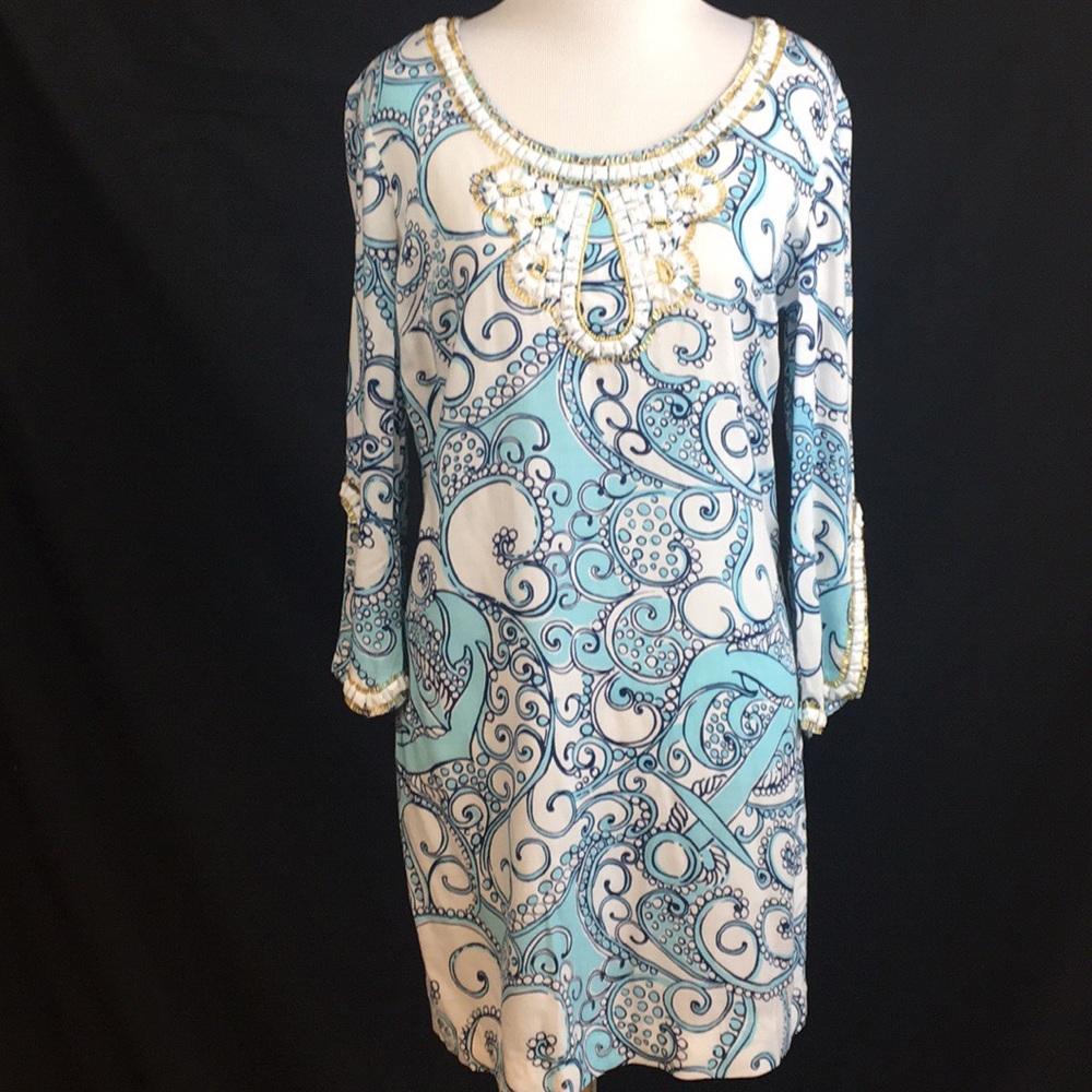 Lilly Pulitzer print and beaded dress size XS